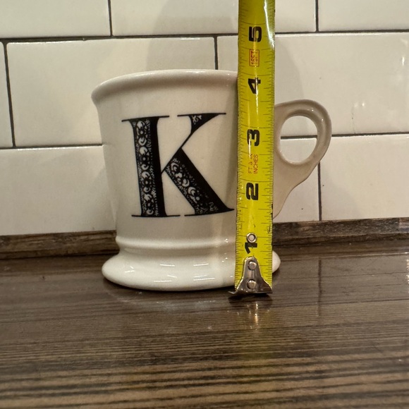 Anthropologie Black and White K Coffee Mug - Picture 8 of 9